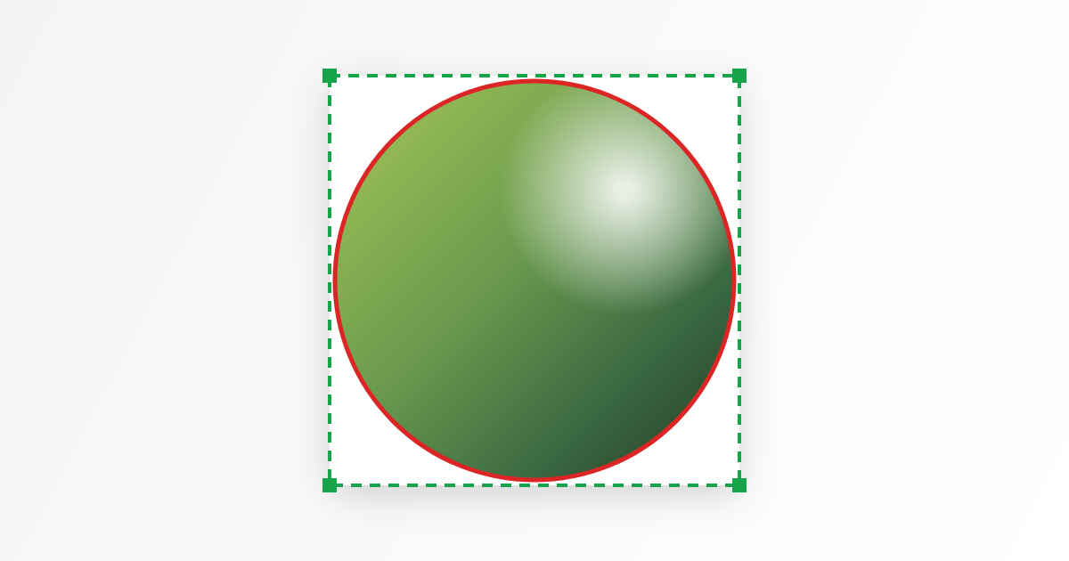 Illustration of a square photo inside a dashed crop box with a circle traced inside it, matching Imagetoolsify's own crop tool